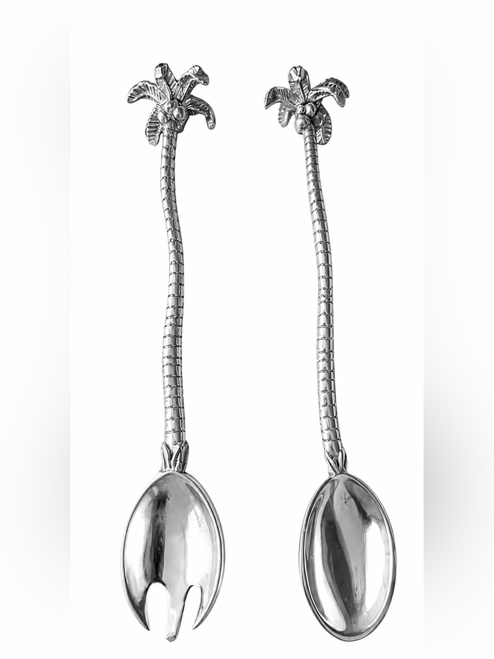 Vintage Mariposa Silver Palm Tree Salad Servers,